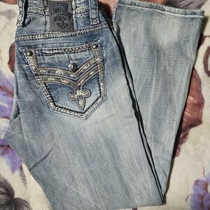 Rock Revival Men's Light Blue Relaxed Jeans